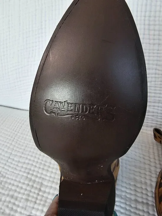 😍NWOT😍 Old Gringo for Cavender's | Leopard Print Western Booties | Women's 8 - Picture 5 of 8